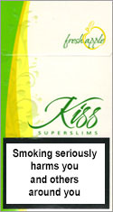 Kiss Super Slims Fresh Apple 100's Cigarettes pack